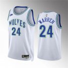 Men's Timberwolves Tj Warren White Classic Edition Stitched Jersey