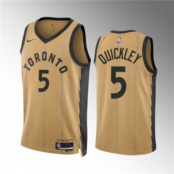 Men's Toronto Raptors Immanuel Quickley Gold 2023-24 City Edition Jersey