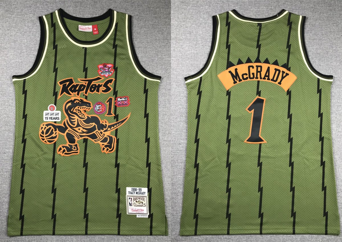 Men's Toronto Raptors Tracy McGrady Classic Basketball Jersey Green