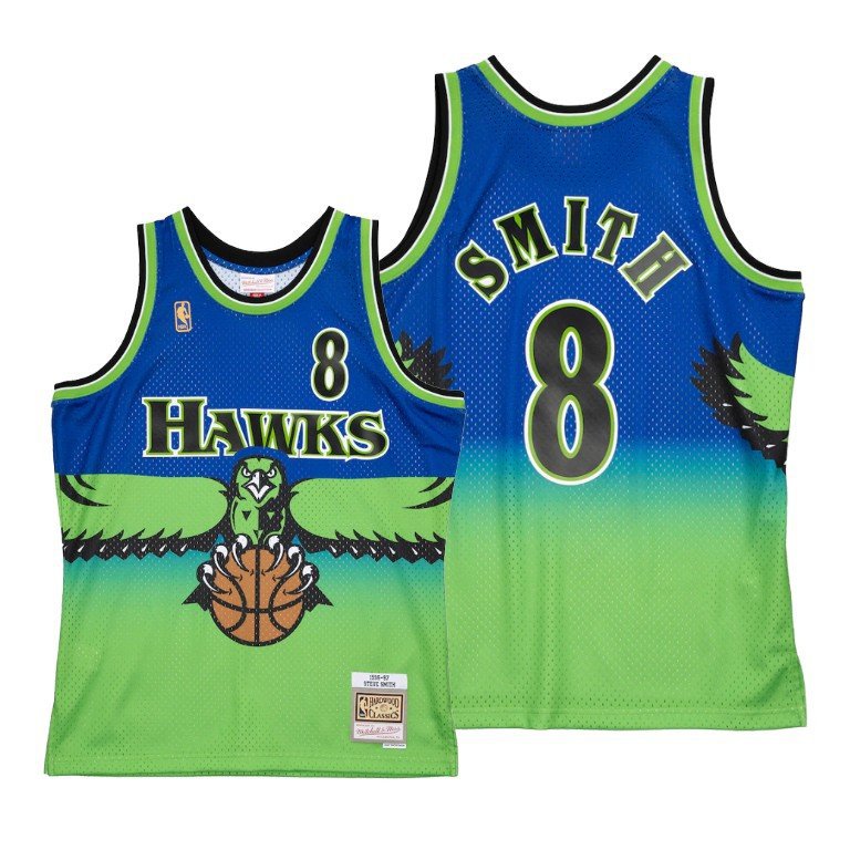 Men's Atlanta Hawks Steve Smith Basketball Green Jersey Throwback