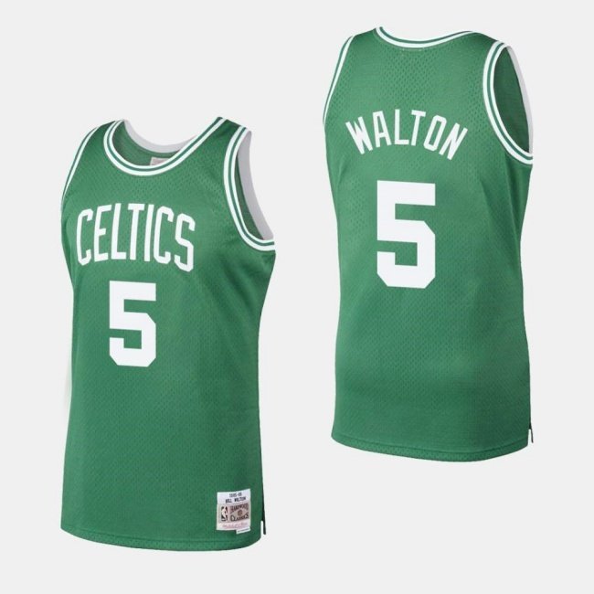 Men's Youth Boston Celtics Bill Walton Kelly Green 1985-86 Throwback Mitchell & Ness Jersey