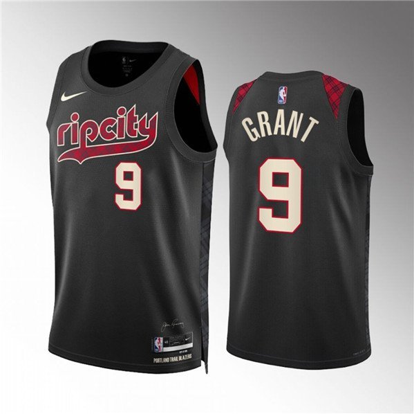 Men's Blazers Jerami Grant City Basketball Jersey Black 2024