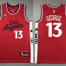 Men's Clippers Paul George Red Basketball Jersey Stitched