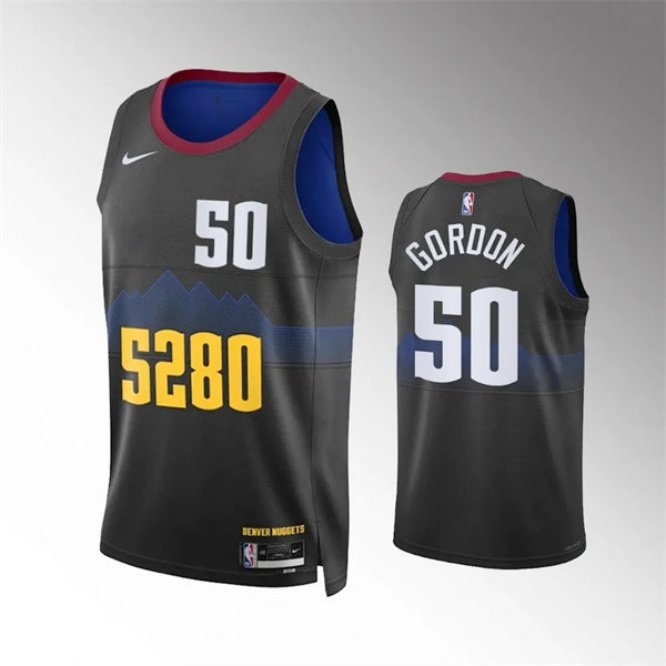 Mens Denver Nuggets Aaron Gordon 2023-24 Black City Edition Jersey