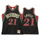 Mens Philadelphia 76ers Joel Embiid Mitchell & Ness Neapolitan Black Hardwood Classic Jersey
