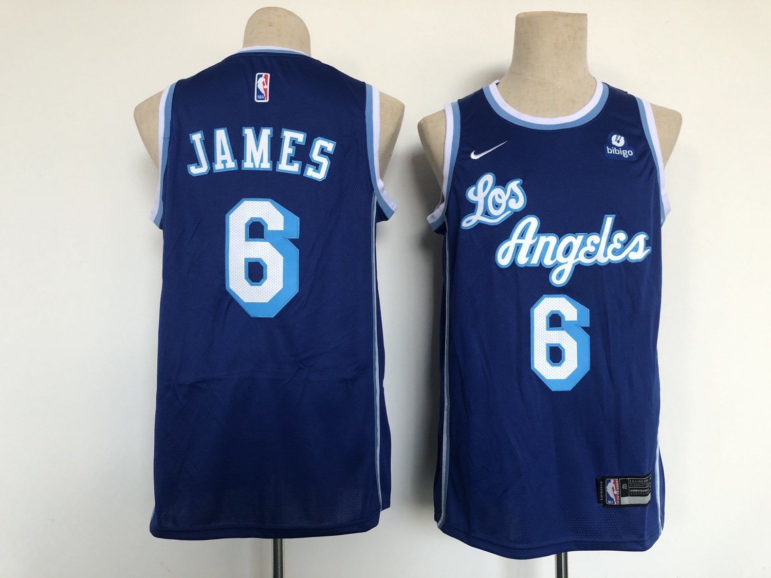 Men LA Lakers #6 LeBron James Classic Jersey Blue Royal Purple