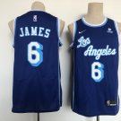 Men LA Lakers #6 LeBron James Classic Jersey Blue Royal Purple