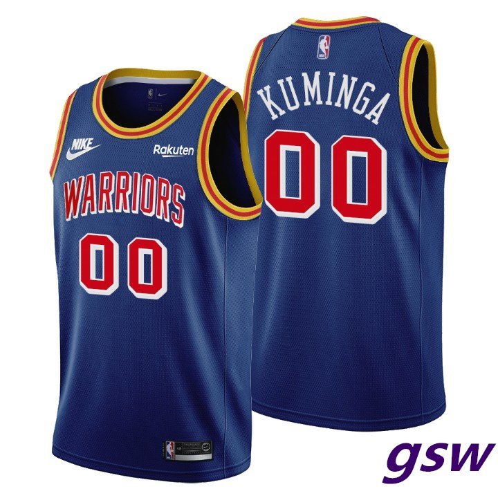 Men's Warriors #00 Jonathan Kuminga 75th Anniversary Jersey Blue