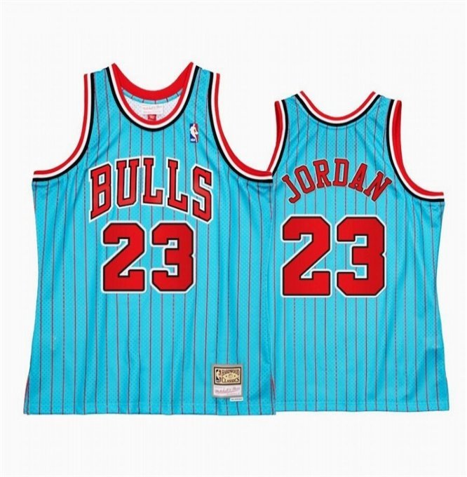 Men Chicago Bulls #23 Michael Jordan Jersey Blue Throwback