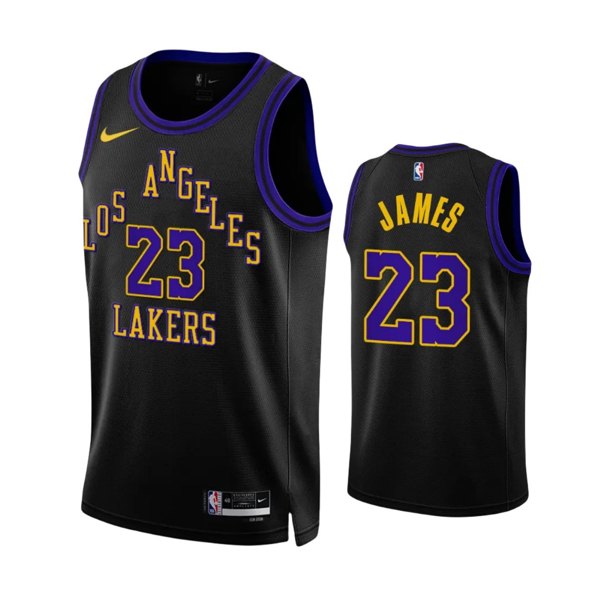 Men & Youth #23 Lebron James Los Angeles Lakers 2023-24 City Edition Black Jersey