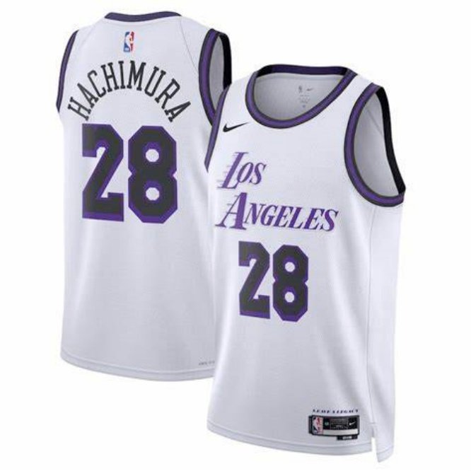 Men & Youth #28 Rui Hachimura Los Angeles Lakers CIty Edition White Jersey