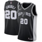 Men & Youth #20 Manu Ginobili San Antonio Spurs Icon Edition Black Jersey