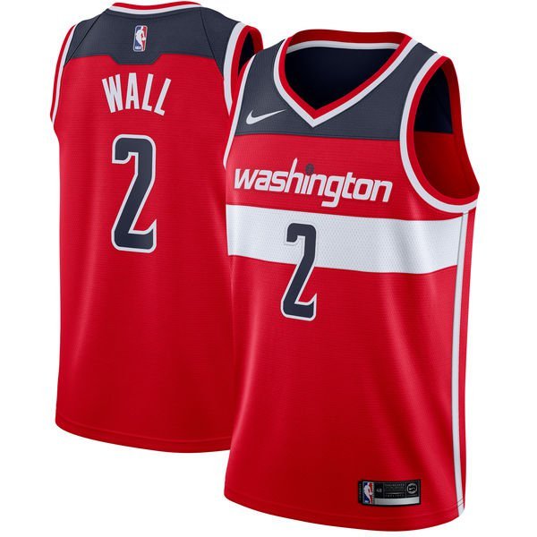 Men & Youth #2 John Wall Washington Wizards Icon Edition Red Jersey