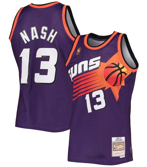 Men & Youth #13 Steve Nash Phoenix Suns Throwback Edition Purple Jersey