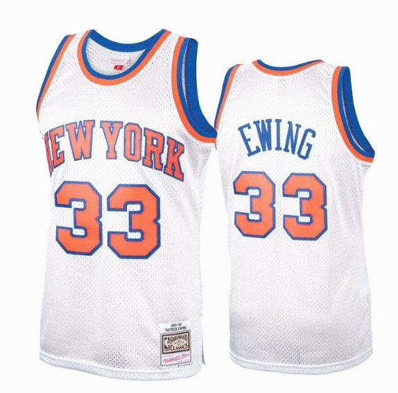 Men & Youth #33 Patrick Ewing New York Knicks Throwback Edition White Jersey