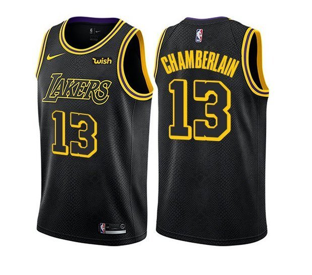 Men & Youth #13 Wilt Chamberlain Los Angeles Lakers City Edition Black Jersey