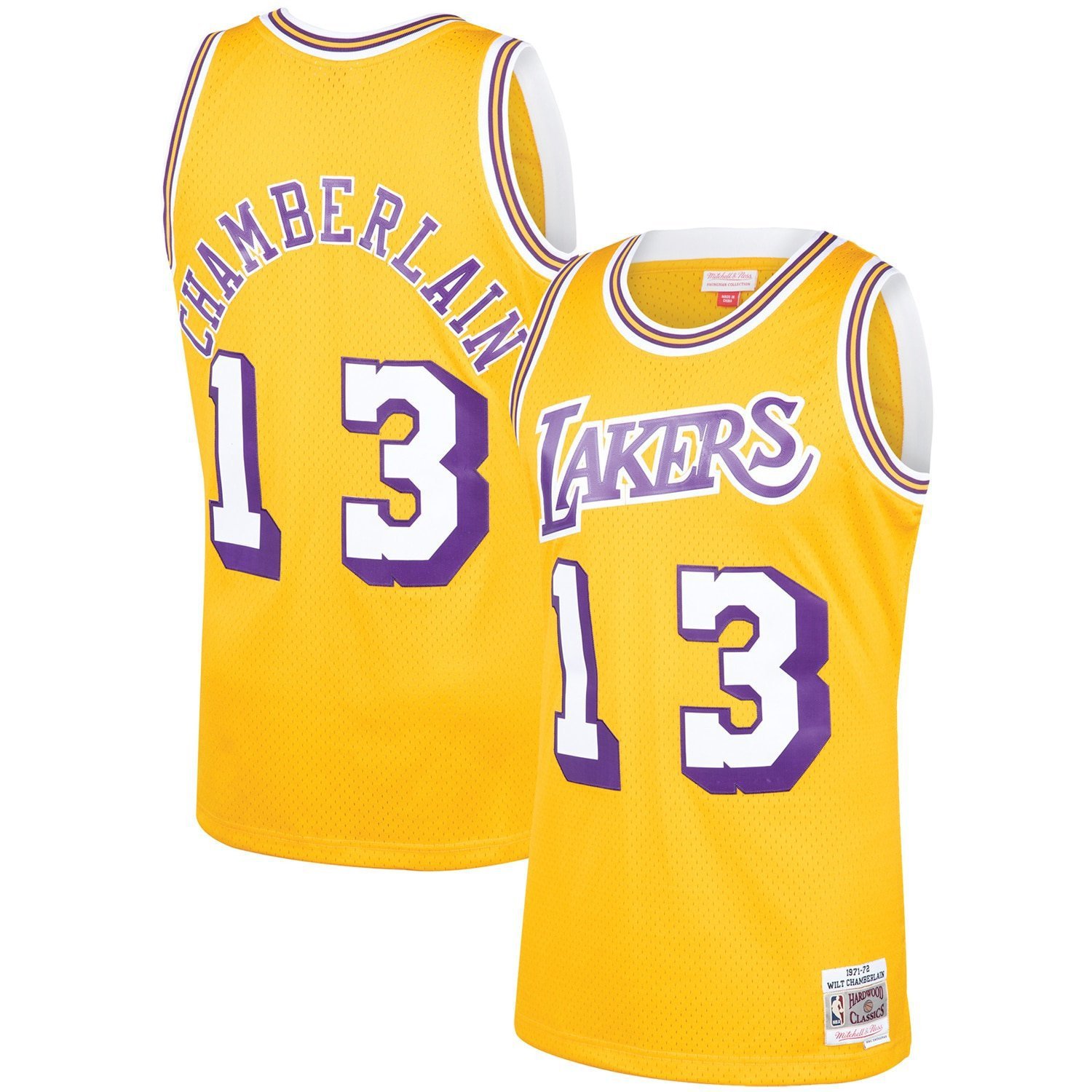 Men & Youth #13 Wilt Chamberlain Los Angeles Lakers Throwback Edition Yellow Jersey