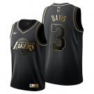 Men & Youth #3 Anthony Davis Los Angeles Lakers Black Golden Edition Jersey