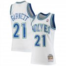 Men's #5 Kevin Garnett Minnesota Timberwolves Throwback White Jersey