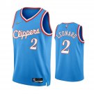 Men & Youth #2 kawhi Leonard Los Angeles Clippers 75th Anniversary City Edition Blue Jersey