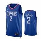Men & Youth #2 kawhi Leonard Los Angeles Clippers 2022/23 Icon Edition Blue Jersey