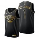 Men & Youth #1 Zion Williamson New Orleans Pelicans Black Golden Edition Jersey