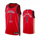 Men & Youth #1 Zion Williamson New Orleans Pelicans 2023-24 Statement Edition Red Jersey