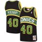 Men's #40 Shawn Kemp Seattle Supersonics Sonics Throwback Edition Black Jersey