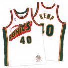 Men's #40 Shawn Kemp Seattle Supersonics Sonics Throwback Edition White Jersey