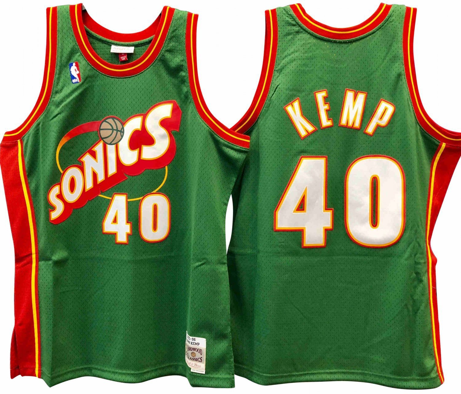 Men's #40 Shawn Kemp Seattle Supersonics Sonics Throwback Edition Green Jersey
