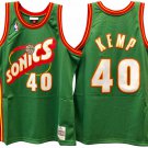 Men's #40 Shawn Kemp Seattle Supersonics Sonics Throwback Edition Green Jersey
