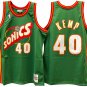 Men's #40 Shawn Kemp Seattle Supersonics Sonics Throwback Edition Green Jersey