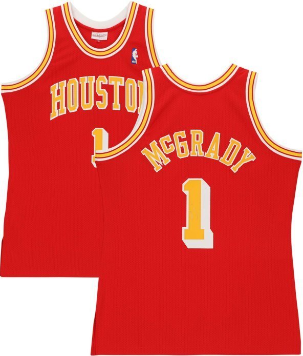 Men's #1 Tracy McGrady Houston Rockets Red Jersey