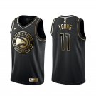 Men & Youth #11 Trae Young Atlanta Hawks Black Golden Edition Jersey