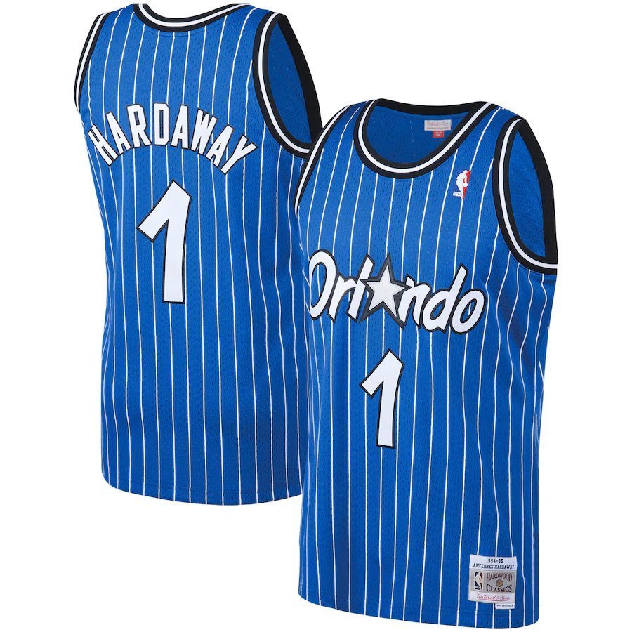 Men & Youth #1 Penny Hardaway Orlando Magic Throwback Edition Blue Jersey