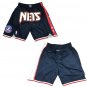 Men's Brooklyn Nets Navy Stitched Basketball Zipper Pockets Shorts