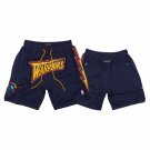 Men's Golden State Warriors Navy Blue Stitched Basketball Zipper Pockets Shorts
