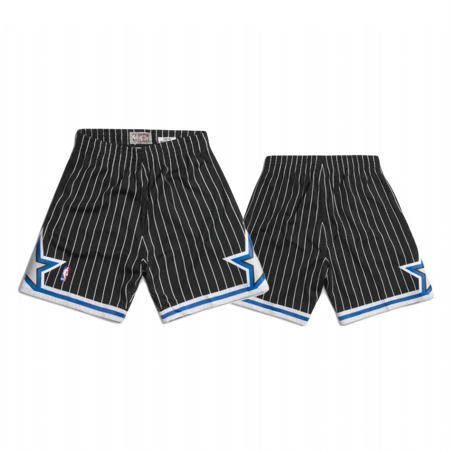 Men's Orlando Magic Throwback Edition Black Pinstripe Stitched Basketball Shorts