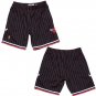 Men's Chicago Bulls Red Black Pinstripe Stitched Basketball Shorts