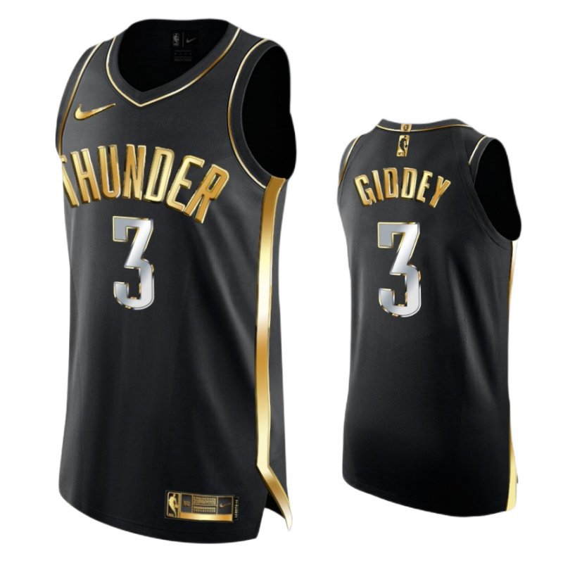 Men & Youth #3 Josh Giddey Oklahoma City Thunder Black Golden Edition Jersey