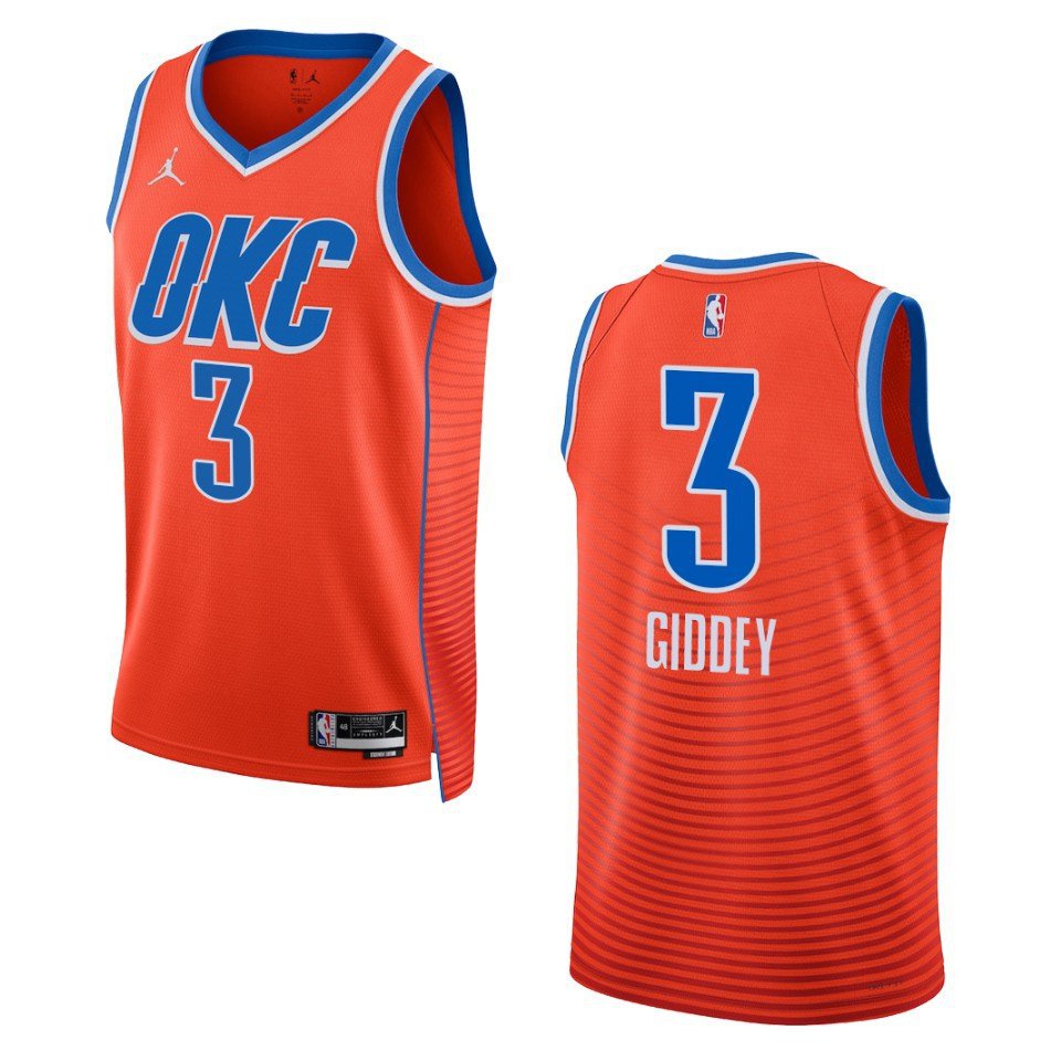 Men & Youth #3 Josh Giddey Oklahoma City Thunder City Edition Orange Jersey