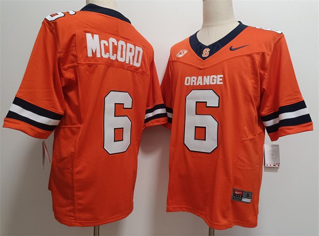 Men's Syracuse Orange #6 Kyle McCord Orange F.U.S.E. Stitched Jersey