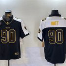 Men's Pittsburgh Steelers #90 T.J. Watt BlackWhite 2024 F.U.S.E. DMR Patch Vapor Jersey