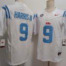 Men's Ole Miss Rebels #9 Tre Harris III White FUSE College Stitched Jersey