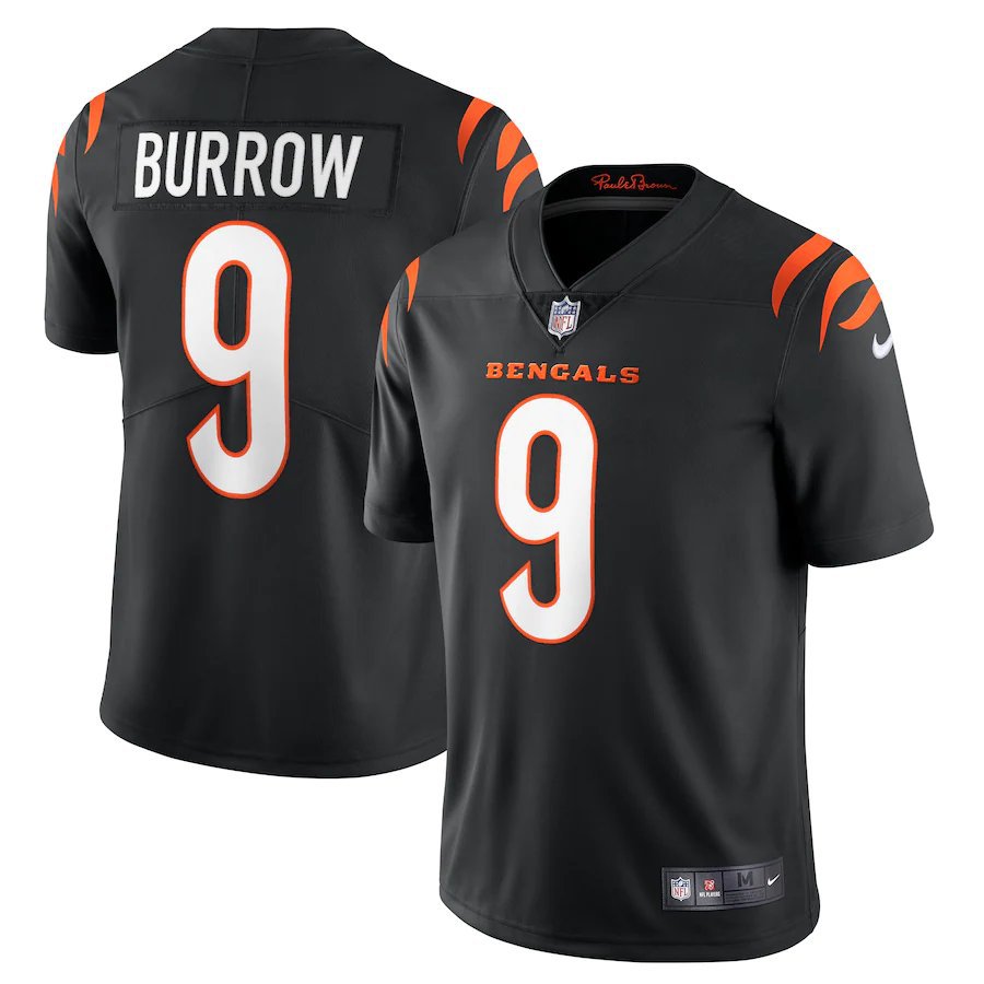 Men & Youth #9 Joe Burrow Cincinnati Bengals Color Rush Vapor Limited Black Stitched Jersey