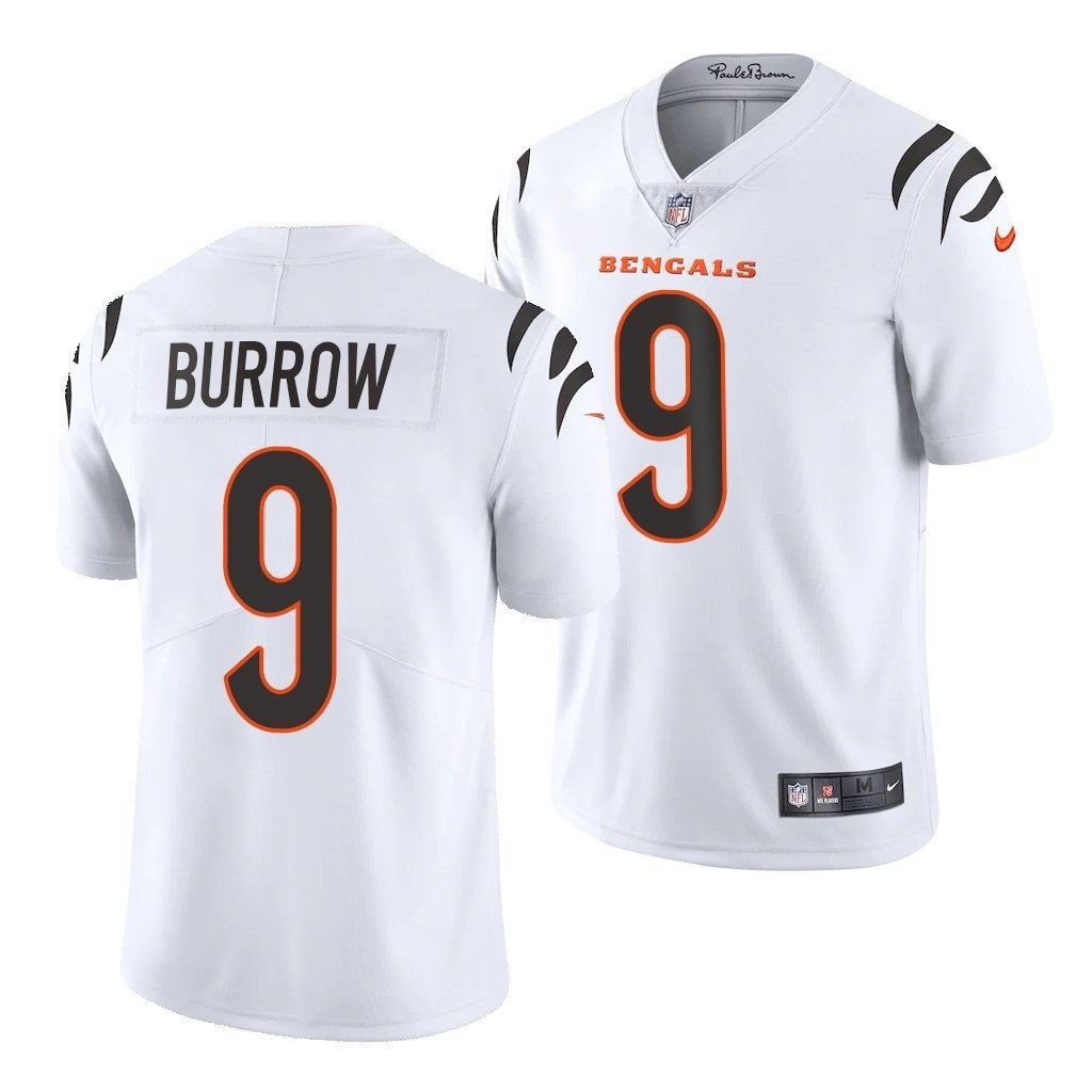 Men & Youth #9 Joe Burrow Cincinnati Bengals Color Rush Vapor Limited White Stitched Jersey