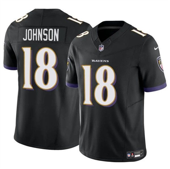 Men's Baltimore Ravens #18 Diontae Johnson Black 2023 F.U.S.E. Vapor Limited Football Jersey