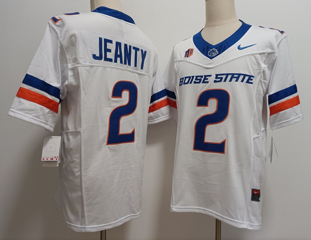 Men's Boise State Broncos #2 Ashton Jeanty White 2024 F.U.S.E. Vapor Limited Jersey