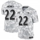 Men's Baltimore Ravens #22 Derrick Henry 2024 F.U.S.E. Arctic Camo Salute to Service Jersey