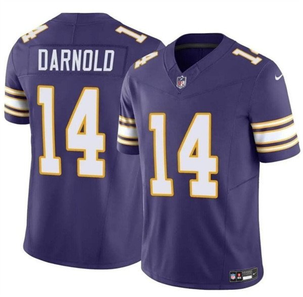 Men's Minnesota Vikings #14 Sam Darnold Purple 2024 F.U.S.E. Throwback Vapor Jersey